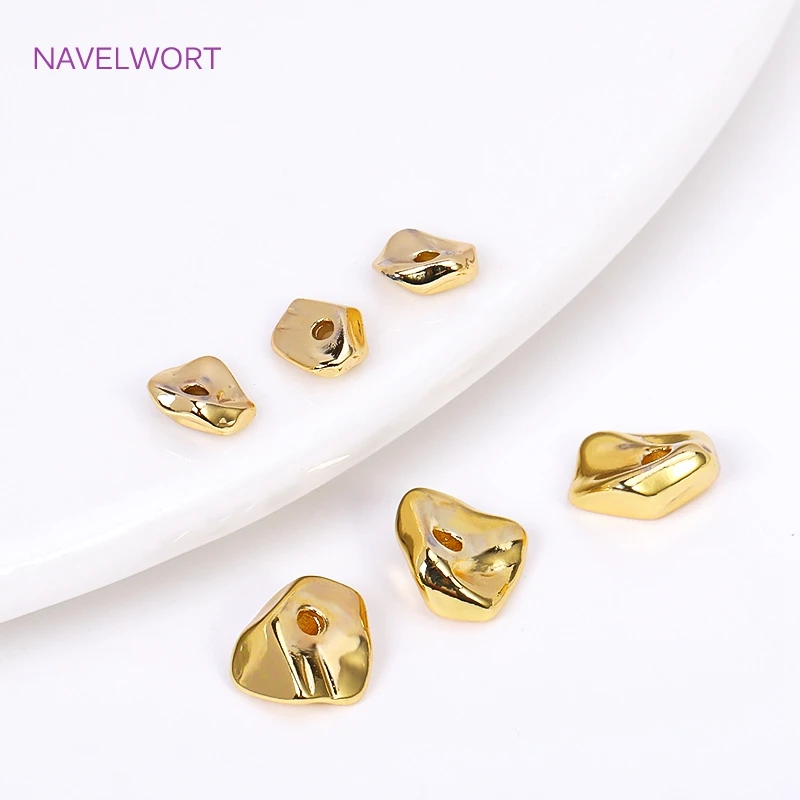 Messing 18 Karat vergoldete unregelmäßige Perlen für die Schmuck herstellung, Separatoren für Perlen, Abstands perlen, DIY hand gefertigtes Handwerk Großhandel – Detail 17