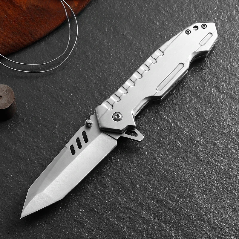 Portable Folding Pocket Knife with Stainless Steel Blade and Back Clip for Holiday Gifts and Outdoor Travel Camping Tools