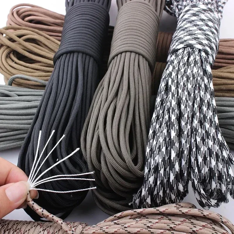 550 Paracord 7 ستراند 4 مللي متر دائم التخييم اكسسوارات في الهواء الطلق بقاء سوار ذاتي الصنع حبل التنزه الغسيل أدوات التخييم #3