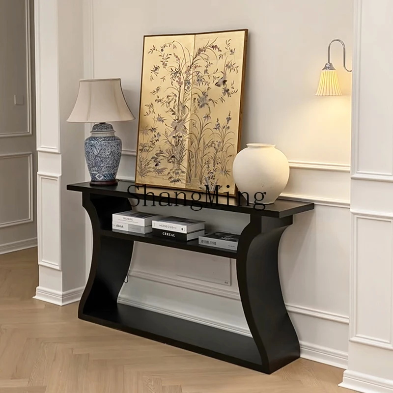 

ZYY solid wood entrance cabinet medieval simple entry living room entrance table modern sofa side table foyer cabinet