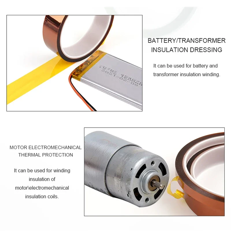 A Volume Width 5mm-150mm Length 26M/66M Polyimide Brown Tape High Temperature Resistant Insulation Tape Board Protection Tape