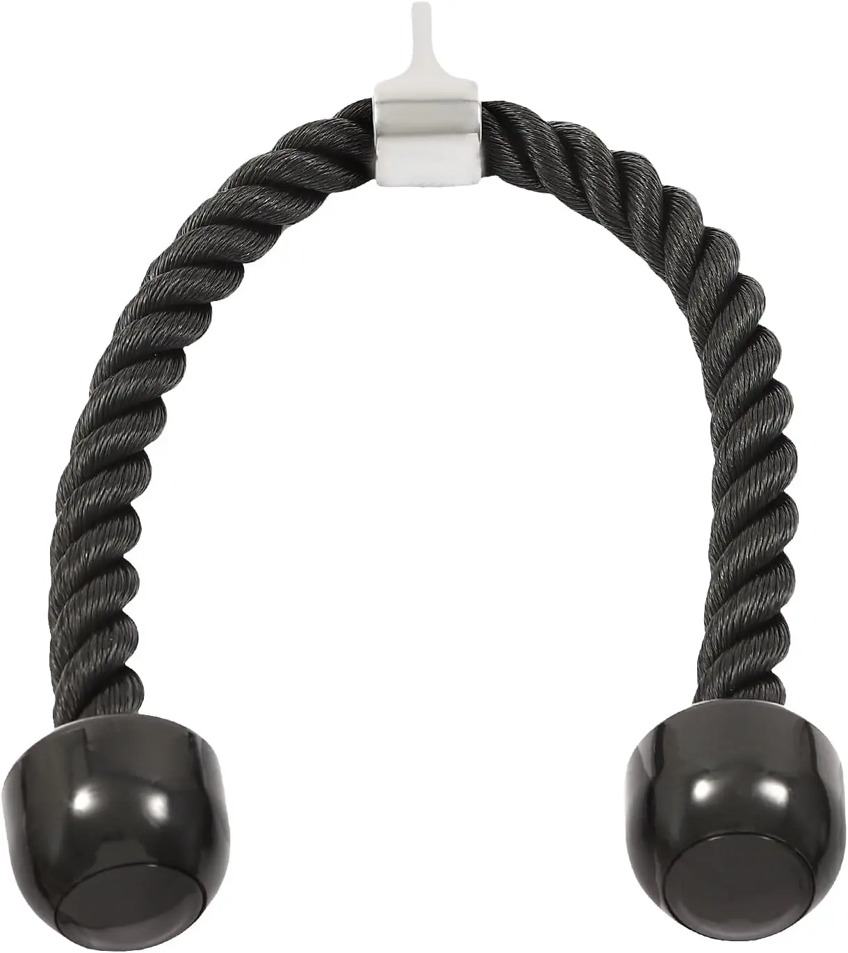 نظام بكرة الكابلات باللون الأسود شديد التحمل - سعة تحميل 264.55 رطلاً، بكرات نايلون صامتة ومقابض مضادة للانزلاق، تدريب متعدد العضلات #3