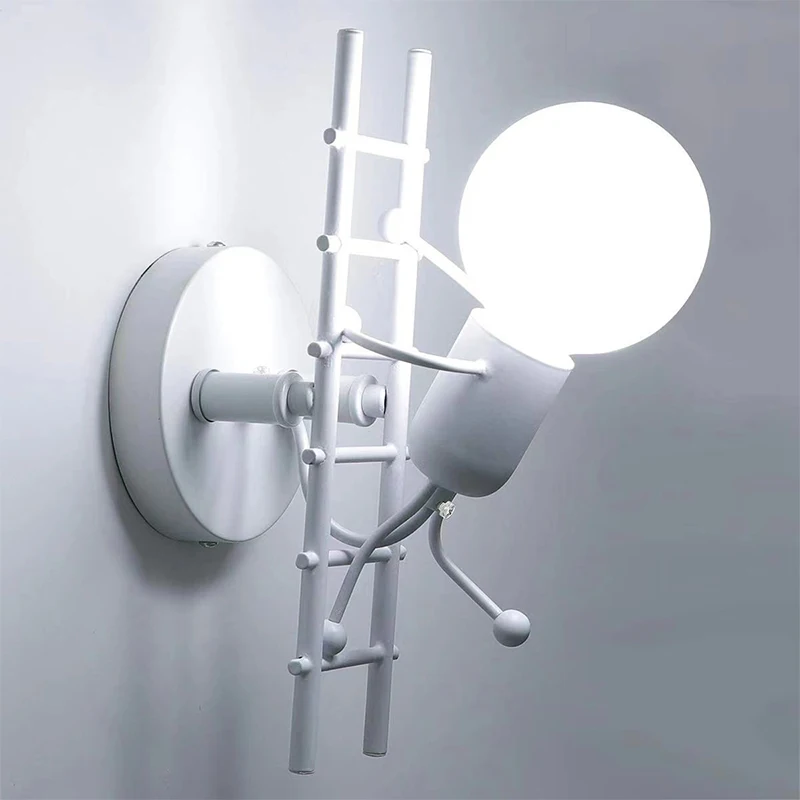 Modern Creative Climbing Man Wall Sconce Industrial Decor Wall Lamp Compatible with Bedroom Hallway Kid room Interior Lighting