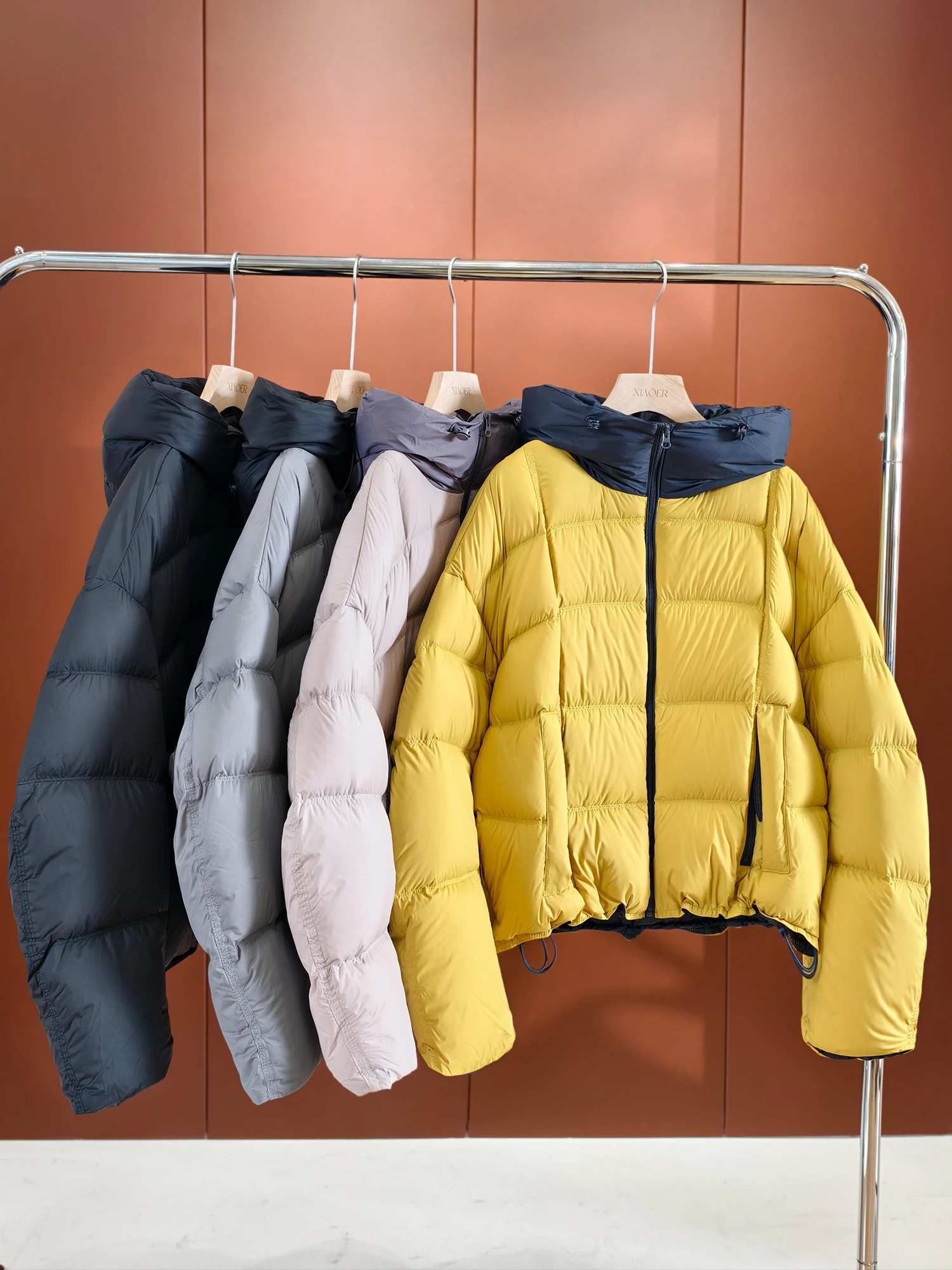 

ort Padded Jaet with Hood 90 White Du down Wide Collar Slim Fit Color Blo Winter Women's Coat Warm Thi Long Sve