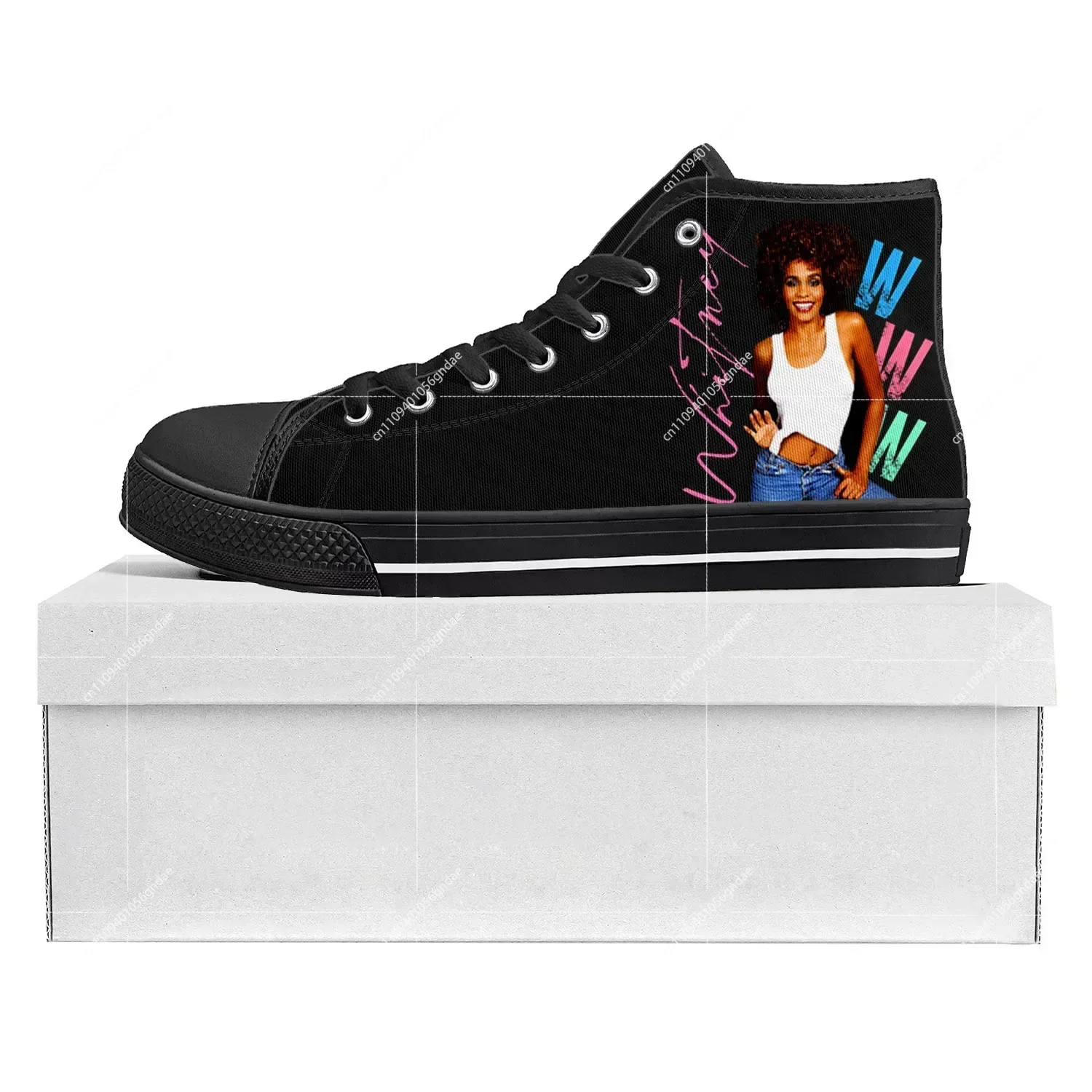 

Whitney Houston Pop Singer High Top High Quality Sneakers Mens Womens Teenager Canvas Sneaker Casual Couple Shoes Custom Shoe