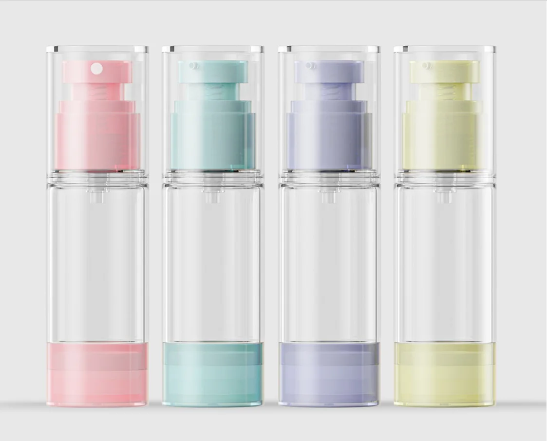 

30 мл красочная пластиковая безвоздушная бутылка лосьон/эмульсия/сироватка/жидкая основа/отбеливающая эссенция/солнцезащитная косметическая упаковка