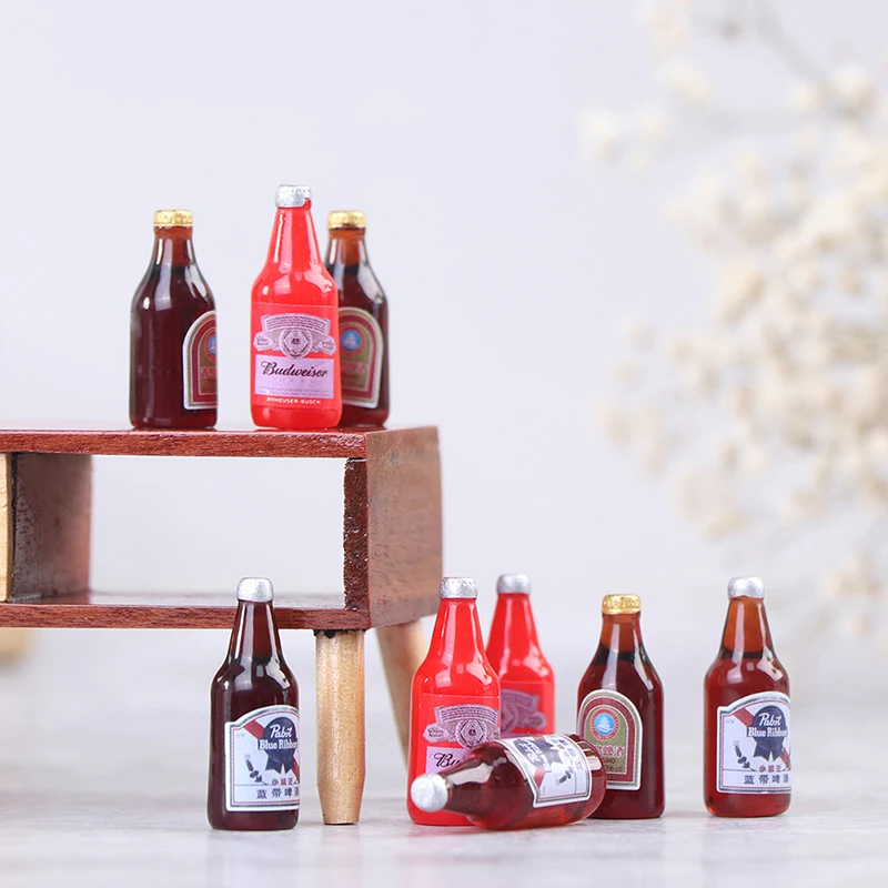 10Pcs Dollhouse Miniature Resin Bottle Simulation Wine Bottle Model Children Toys Gifts
