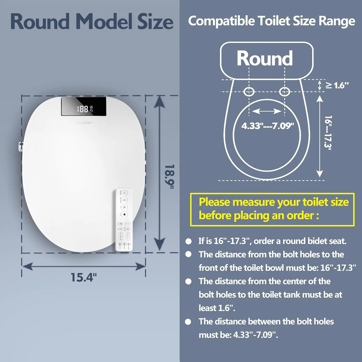 Siège de toilette réglable pour bidet, séchoir à air chaud, eau chaude illimitée, veilleuse