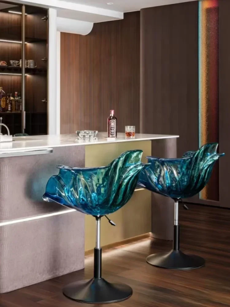 

Bar Chair Luxury Petal Transparent Chairs Nordic Home Living Room Rotating Lifting Stool Restaurant Office Stools Furniture