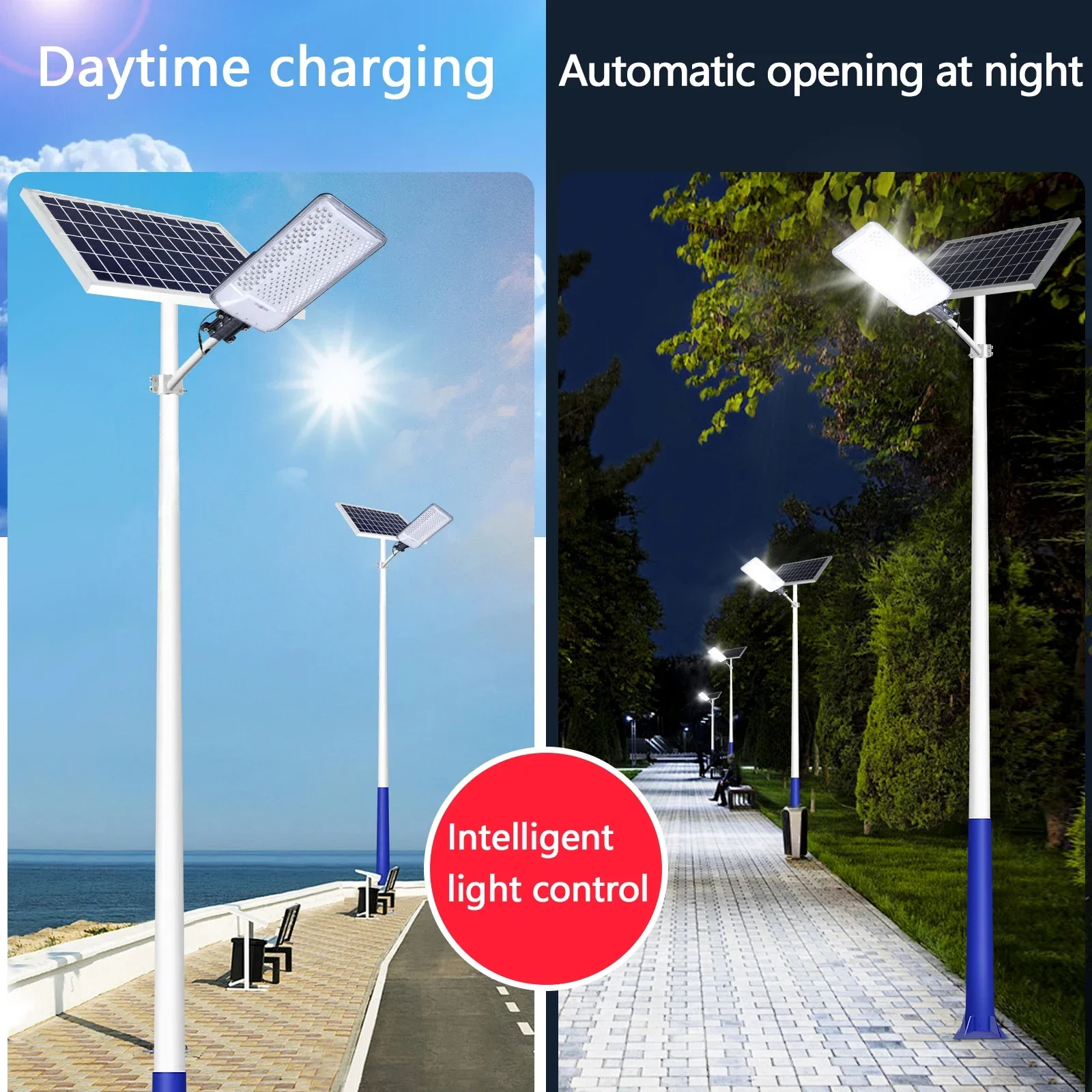 2000W Ultra Bright Solar Lights Outdoor Aluminum Wall Lamp Powerful LED for Sunlight Lighting Garden Waterproof Street Light