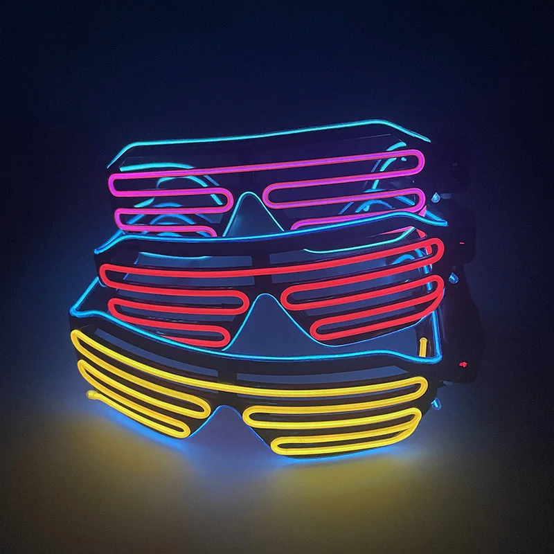 Louver glasses EL luminous glasses cool light props dual color luminous LED glasses atmosphere glasses