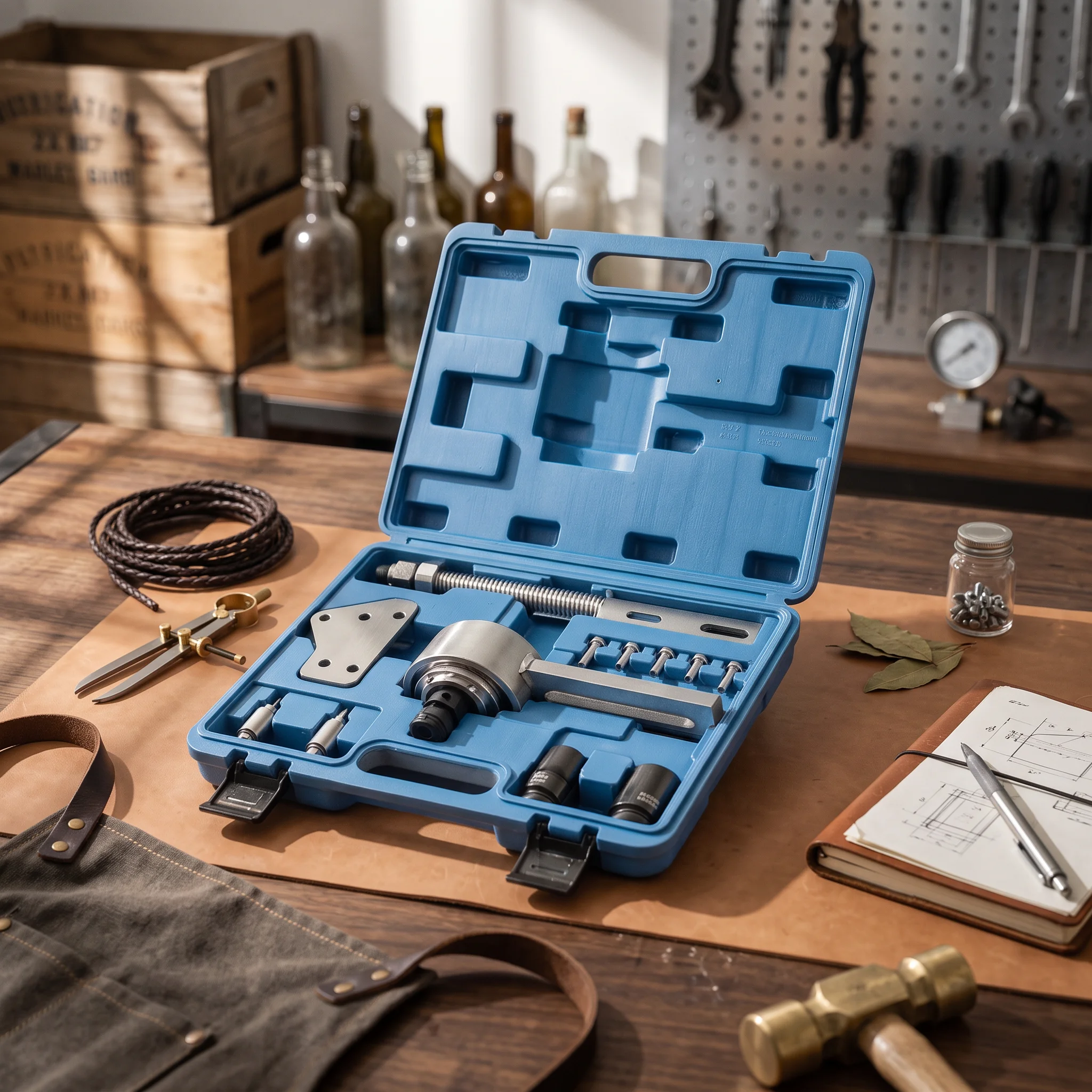 Crankshaft Pulley Tool Kit Professional Pulley Removal Tool Kit Rugged Easy for Mechanics, Home Garage