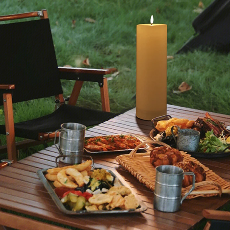35-10cm Outdoor-Säulenkerze & Fernbedienbare IP44 Atmosphärenlampe für Hochzeiten und Partys, Flammenlose Warmweiße LED-Nachtlampe – Detail 18