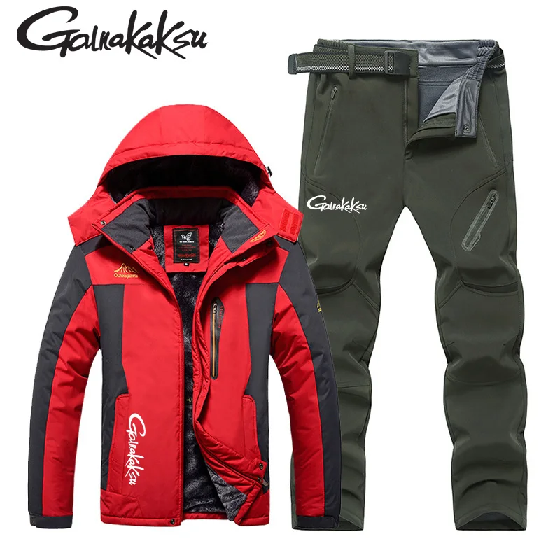 

Winter Fishing Clothes Windproof Waterproof Plus Velvet Keep Warm Suits Men Outdoor Sport Mountaineering Fishing Jackets