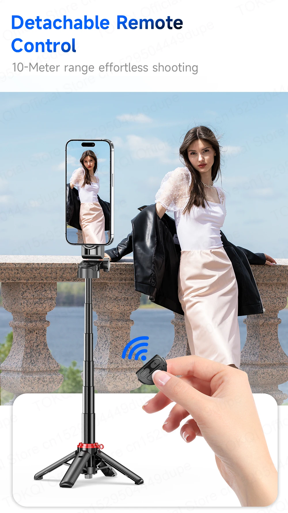 Magnetischer Handyhalter Mini-Selfie-Stick Stativ mit 360°-Einstellung Kabelloser Bluetooth-Fernbedienung für iPhone Android-Telefon Vlog-Aufnahmen – Detail 13