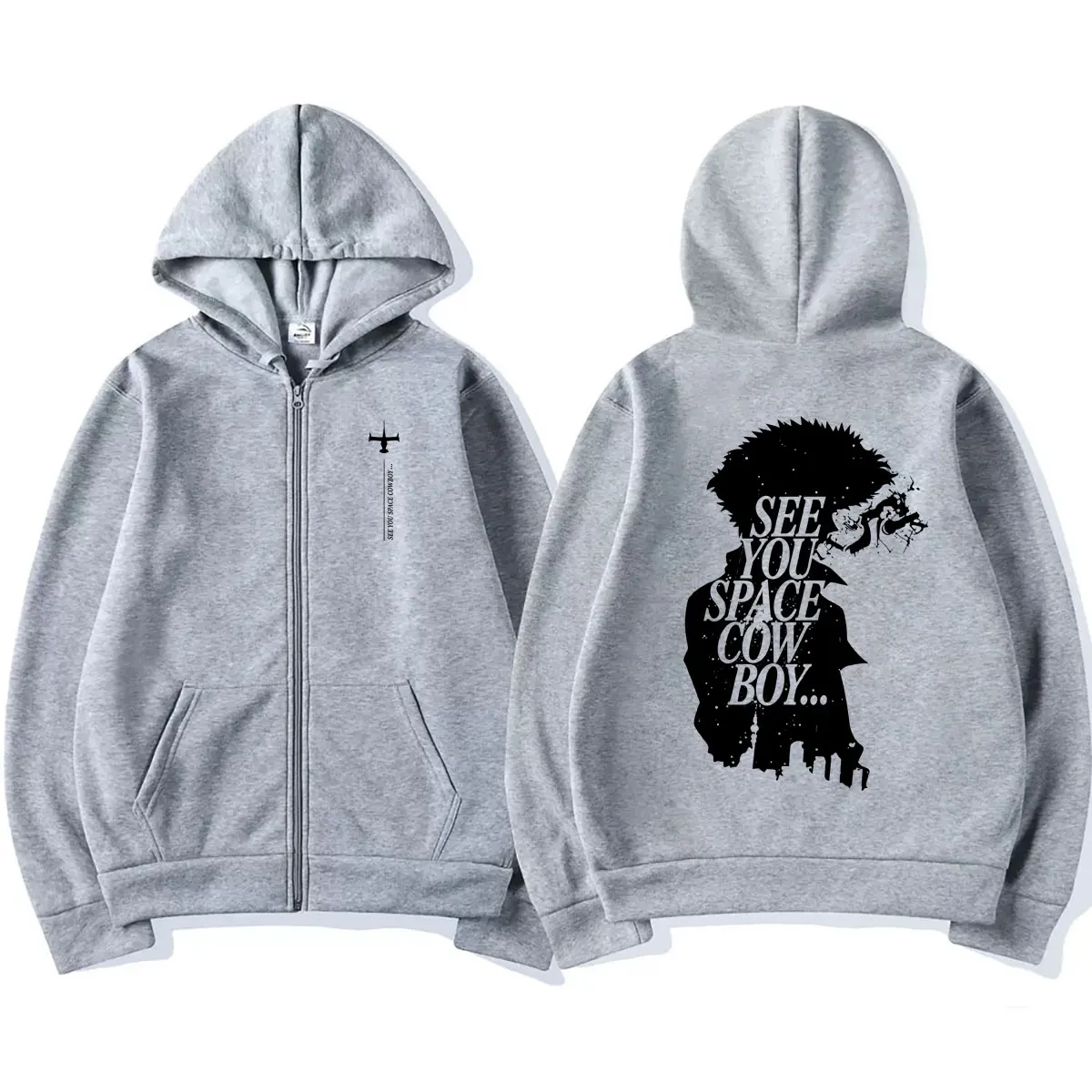Anime Cowboy Bebop Spike Spiegel See You Space Cowboy Zipper Hoodie für Männer und Frauen, Manga-Mode Streetwear, Lässige Reißverschlussjacke für Herren – Detail 7