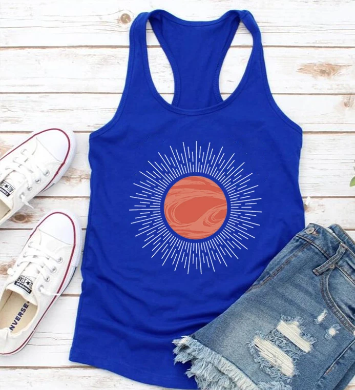 

Bohemian Sunshine Tank Top Boho Tank Sun Womens Tops Boho Tank Festival 2022 Muscle Tank Tops Yoga Shirt Workout Tank New