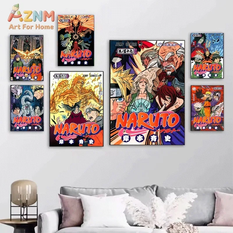 Naruto Manga Volume Cover Canvas Print Unframed Classic Anime Character Poster Home Living Room Bedroom Wall Decor Art Gift