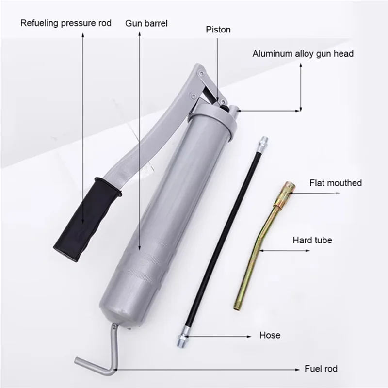 

ABUG-High Pressure Manual Grease Gun 500Cc Hand Pressure Grease Gun Manual Oil Gun Oil Injection Tool