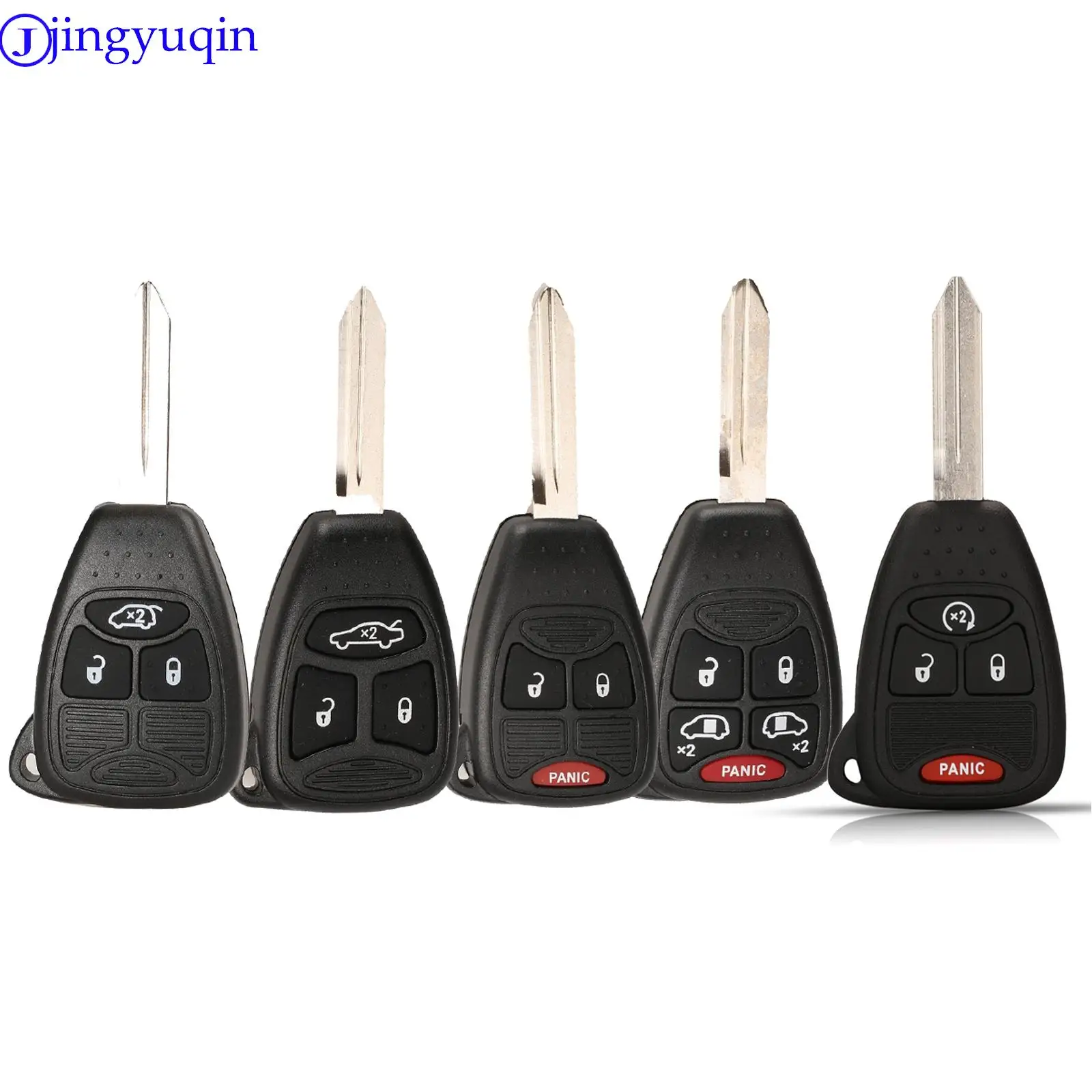jingyuqin 2/3/4 przyciski zdalny kluczyk samochodowy Shell Case Fob dla Dodge Jeep Commander Grand Cherokee Chrysler Aspen 300