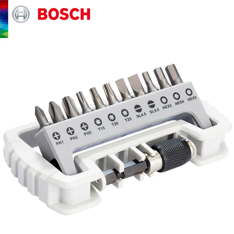 

Bosch Accessories 11 Pcs Precision Electric Screwdriver Bits 25mm Mini Drill Set with 1 Extension Rod Ratchet Screwdriver Kit