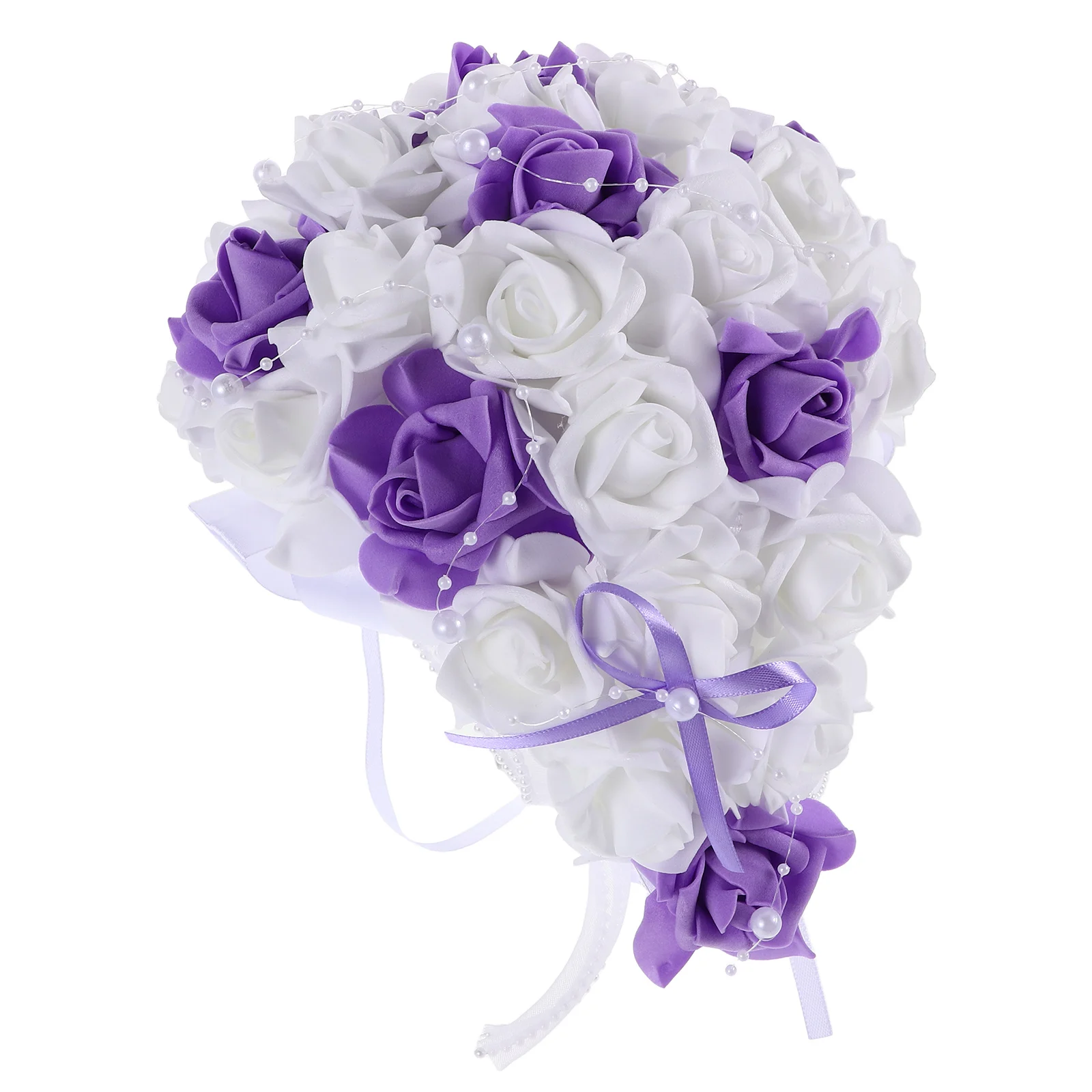 

Artificial Wedding Bouquet Realistic Roses Handheld Bride Flowers Decorations Portable Bridal Jewelry Accessories