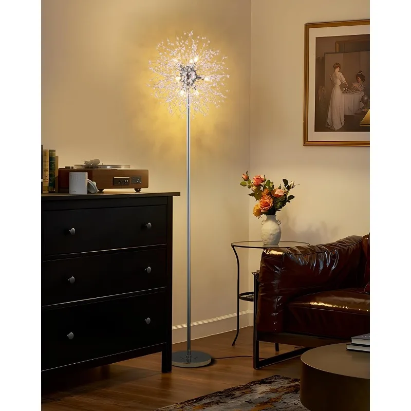 Imagem -05 - Crystal Standing Led Floor Lamp com Pedal 9-light 70 Chrome Lâmpadas Não Incluídas