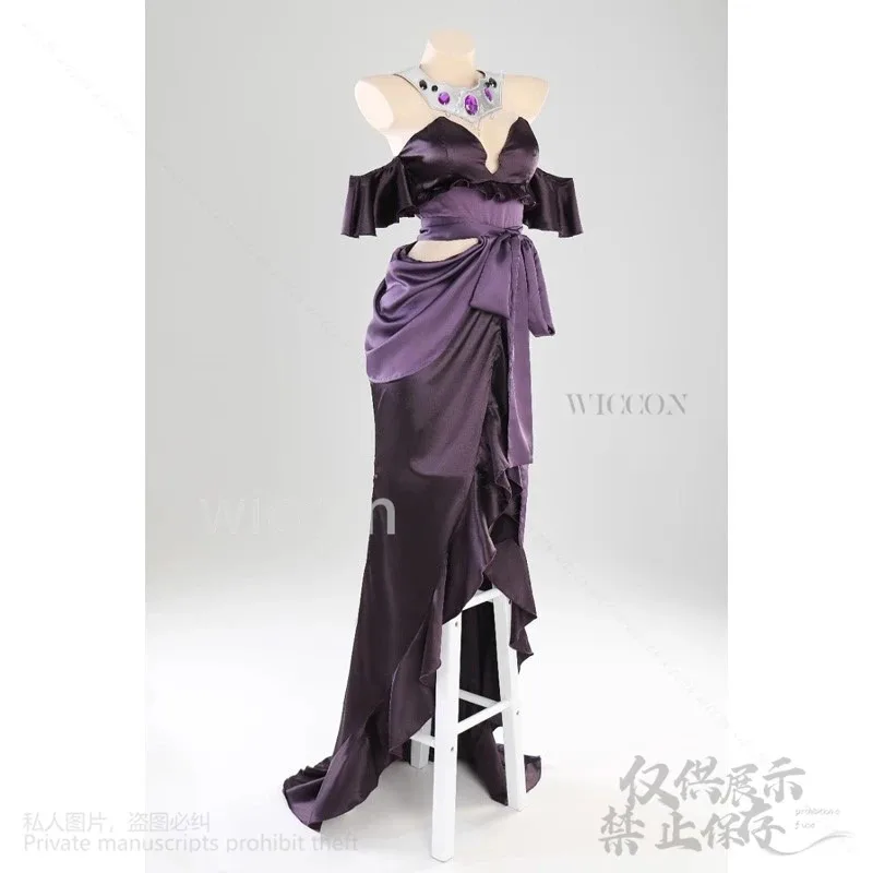 

a7d@Anime Overlord Season 4 Cosplay Albedo Costume Sexy Up Slim Dress Necklace Lolita Party Uniform Halloween Christmas Carnival
