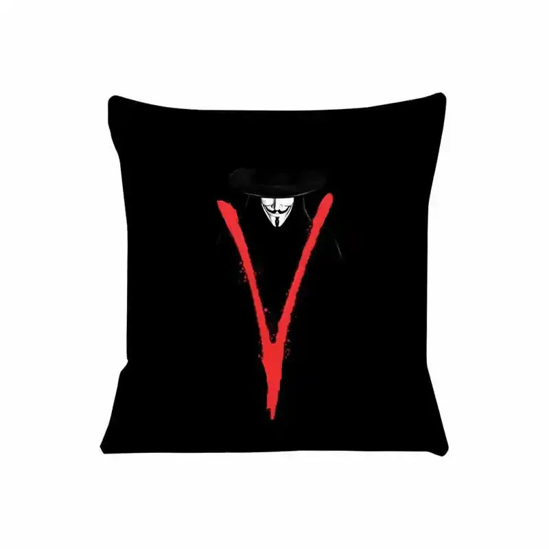 غطاء وسادة للأريكة ، غطاء وسادة لمقعد السيارة ، وسادة مزخرفة ، v ، vendetta ، 45x45 ، للمنزل ،