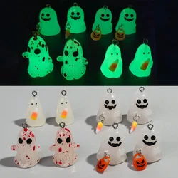 3pcs Halloween 3D Ghost Charms Resin Glow In Dark Spooky Pendant for DIY Jewelry Making Keychain Necklace Earrings Accessories