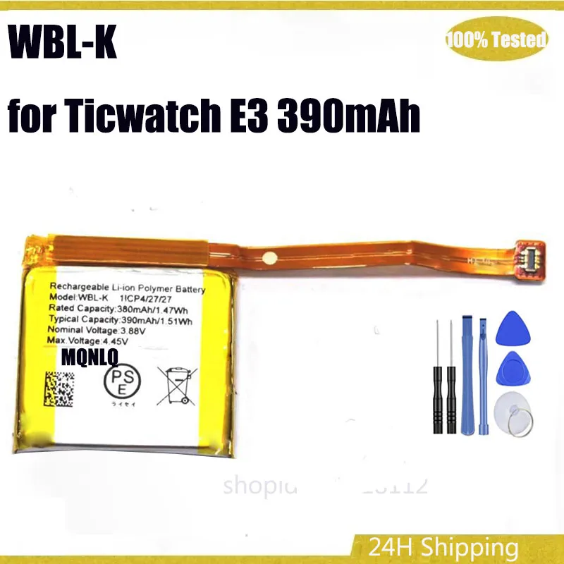 

Original 390mAh Battery WBL-K For Ticwatch E3 Smartwatch Bateria + Free Tools