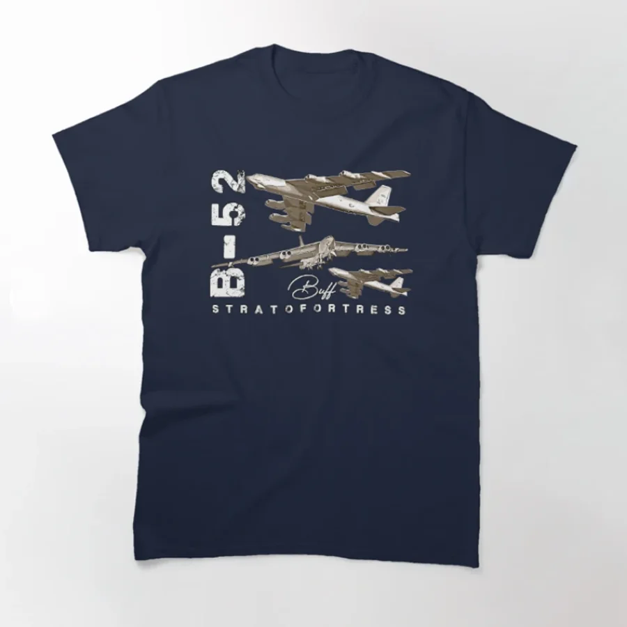 Vintage WWII American Aircraft B52 Stratofortress Bomber T-Shirt 100% Cotton O-Neck Short Sleeve Casual Mens T-shirt Size S-3XL