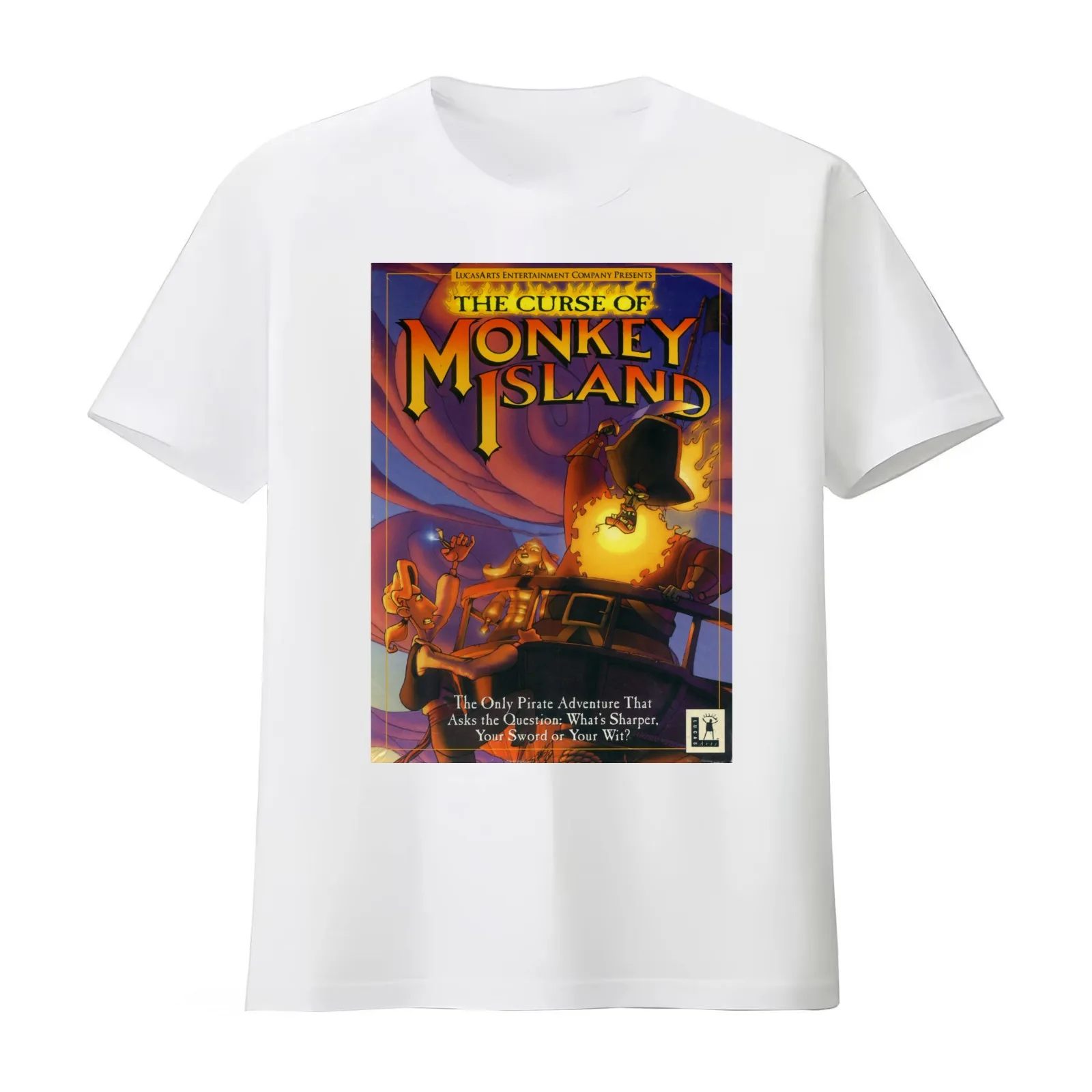 THE CURSE OF MONKEY ISLAND T-Shirt Summer Casual Cotton Tee Oversized Streetwear Tops Vintage Graphic Print Unisex Men Women
