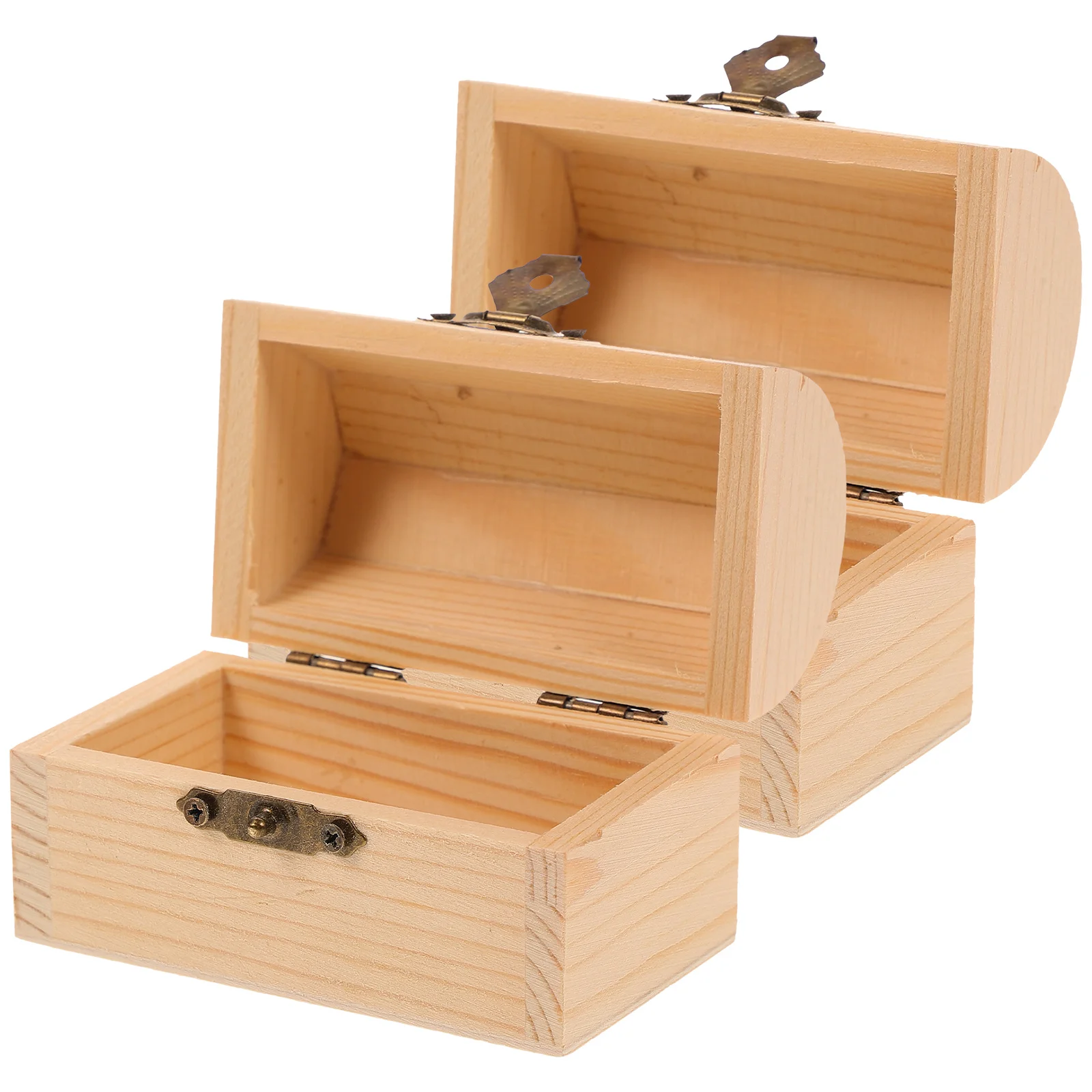 2 Pcs Pirate Treasure Chest Wooden Box Toy Storage Bins Desktop Organizer Gift Case Small Child