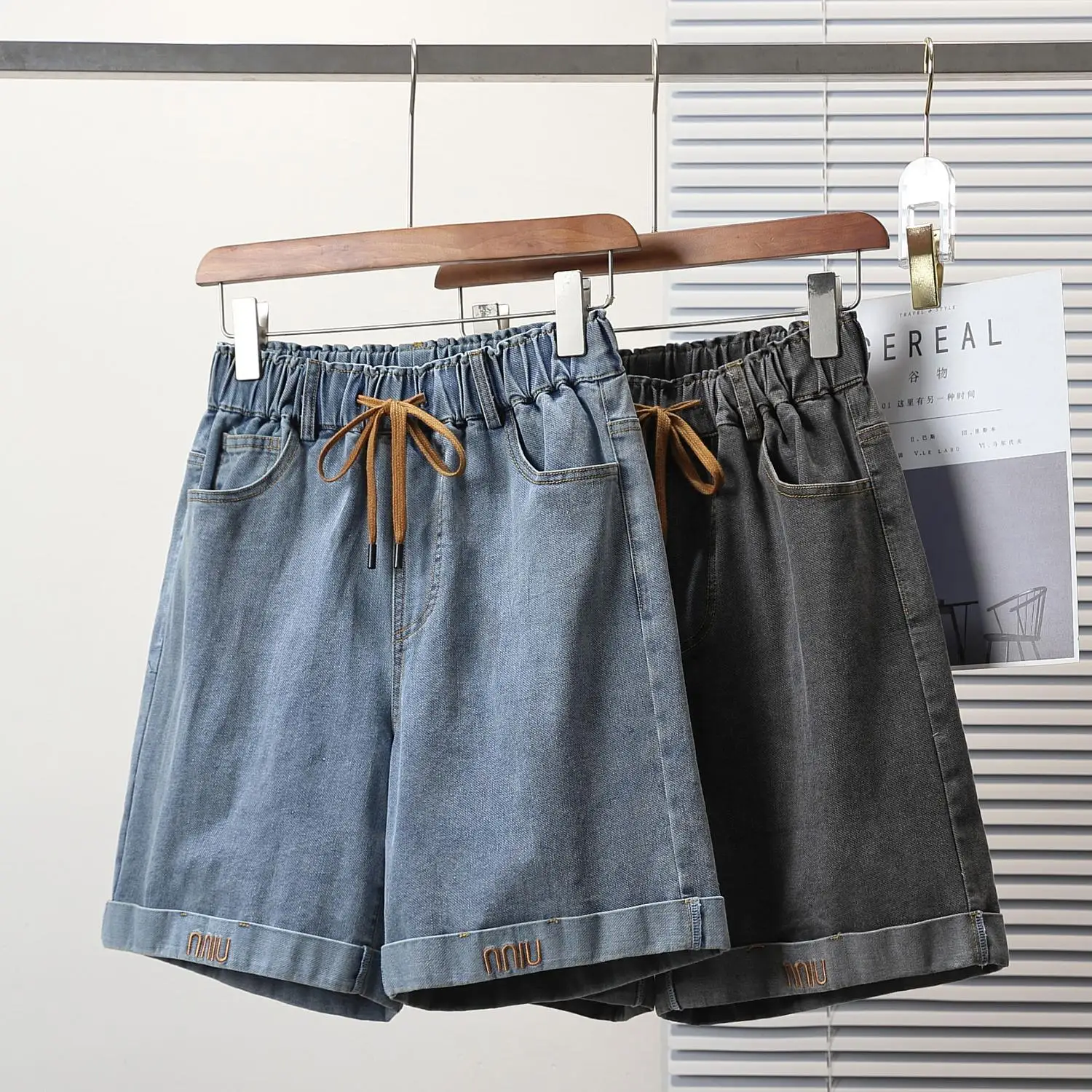 

Plus Size 3XL 4XL 5XL Denim Shorts For Large Women High Waist Fashion 2024 Summer Jean Cargo Pants Female Y2K Casual Clothing