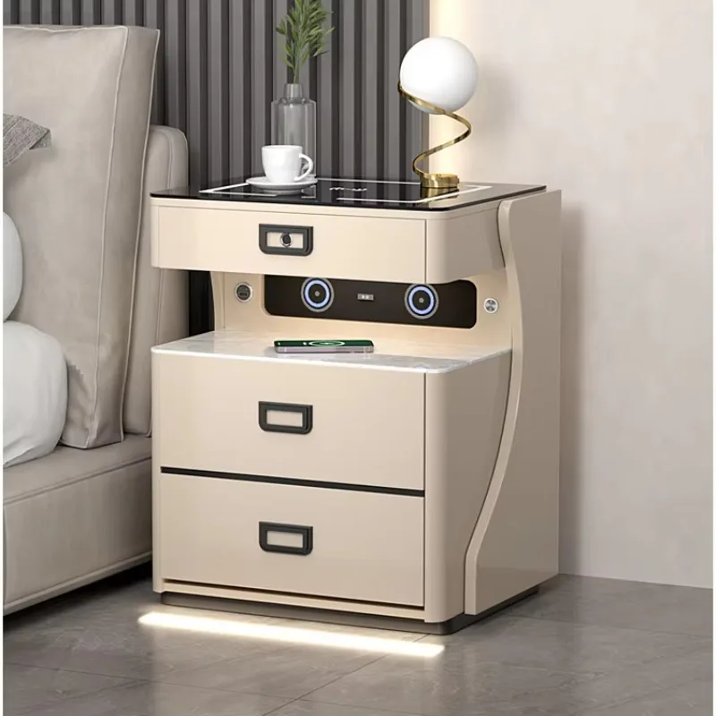 

Stylish smart bedside table, integrated simple safe wireless charging smart bedside table
