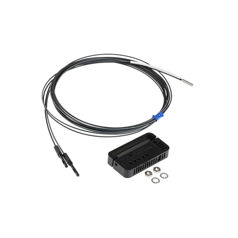 E32-DC200 Fiber Optic Sensor Head, Diffuse, M6 Cylindrical Axial, R25 Fiber, 2 m Cable