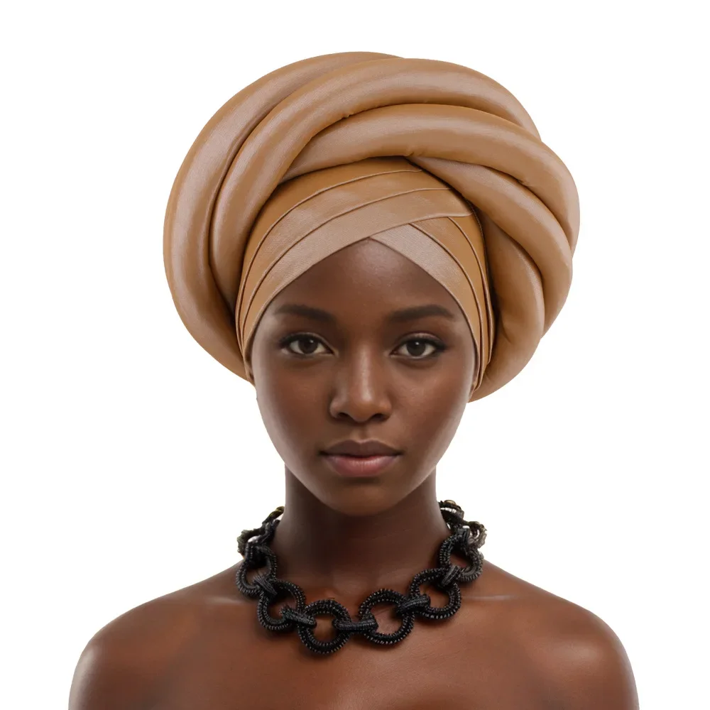 

Twisted Braid Turban Cap Women African Head ties Head Wraps Nigeria Autogele Headtie Muslim Headband Hat Party Headwear Wedding