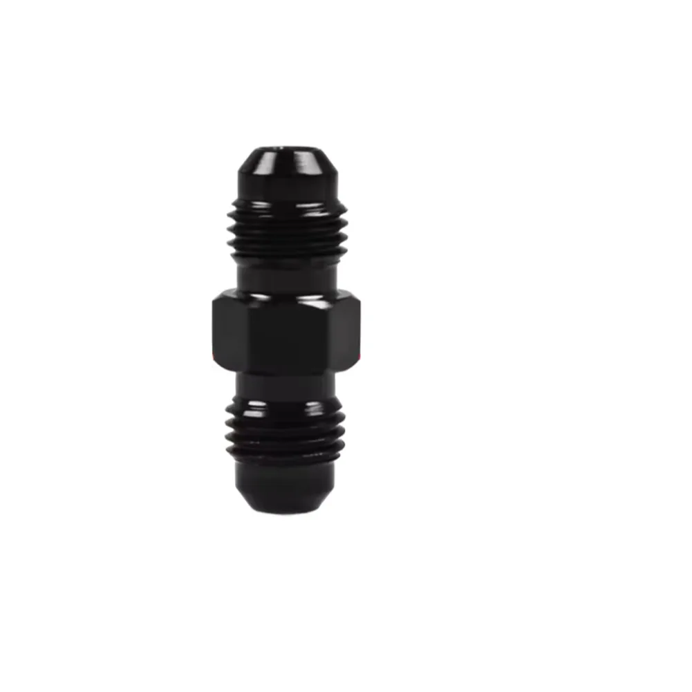 

AN Male Flare to AN Male Flare Union Coupler Adapter Black Aluminum Alloy Pipe Connector for Vehicle Applications