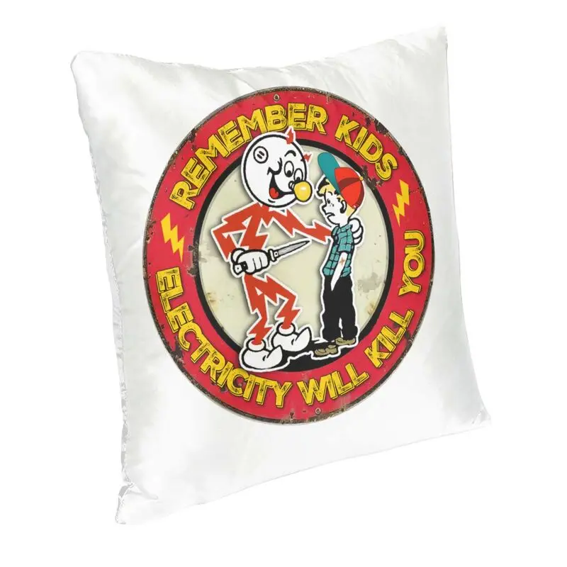 Remember Kids Electricity Will Kill You Cushion Cover Double Side 3D Print Throw Pillow Case for Sofa Pillowcase Home Decoration