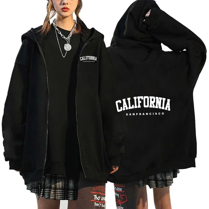 2026 Hot Sales Womens Print Hooded Sweatshirt Casual Zipper Cardigan Coat High Quality Sport Top Lady Versatile Jogging Tracksui