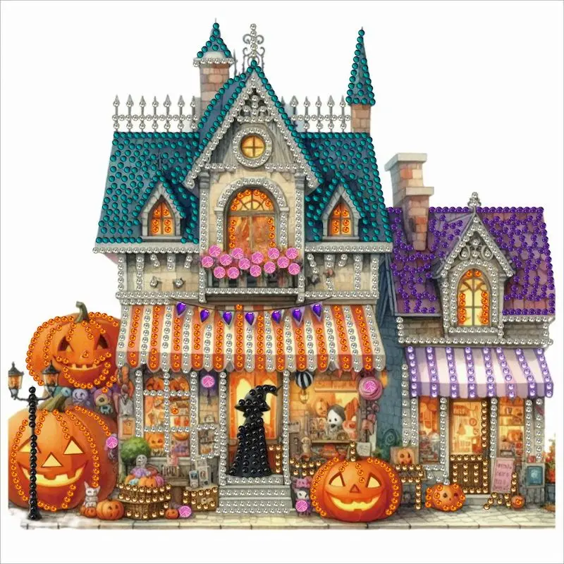 

GATYZTORY DIY Pumpkin House 5D Special Shape Diamond Art Kits for Beginners,Diamond Art Painting Kits for Home Wall Decoration G