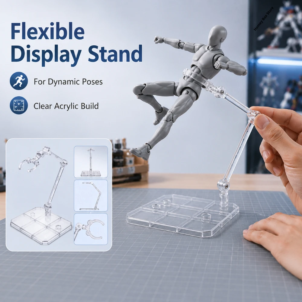 1/3/5/10Pcs Transparent Acrylic Action Figure Stand Detachable Display Base For Toy Doll Desktop Collection Shelf Accessories view 2