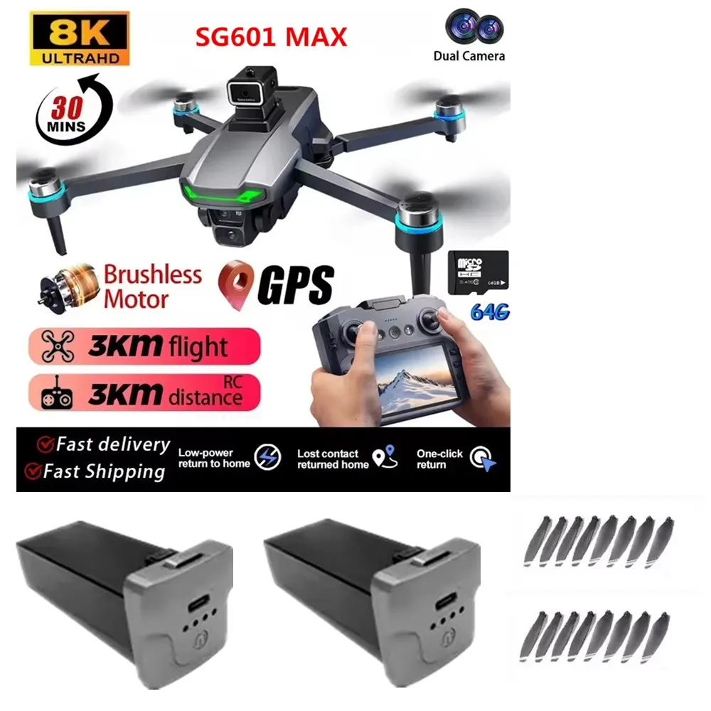 

SG601 MAX GPS Accessories Battery 7.4V 3800mAh / Propeller Maple Leaf / For SG601 MAX Drone Spare Parts SG601 MAX Batteries
