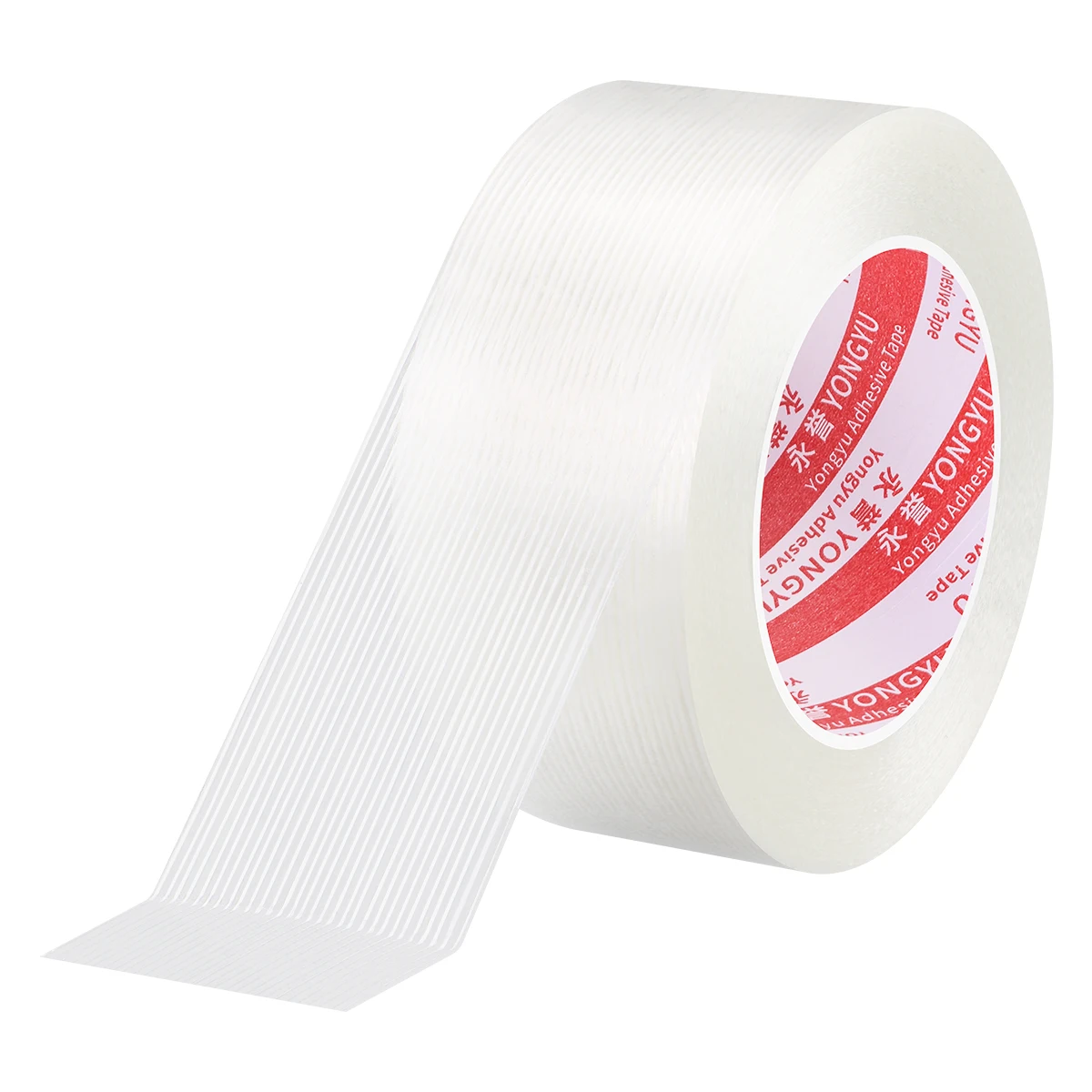25M Strong Fiber Tape - Ultra-Durable Filament Transparent Striped Electrical Fixed Adhesive for 18650 Battery Packaging etc