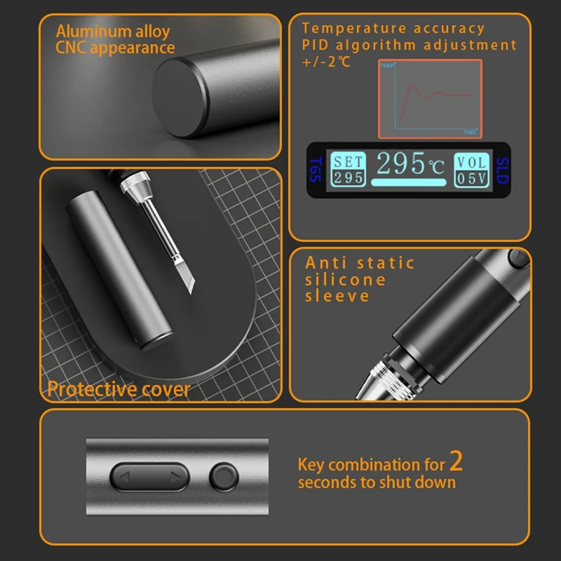 PD65W saldatore elettrico temperatura costante regolabile compatibile con T65/SH72/GD300/HS-01