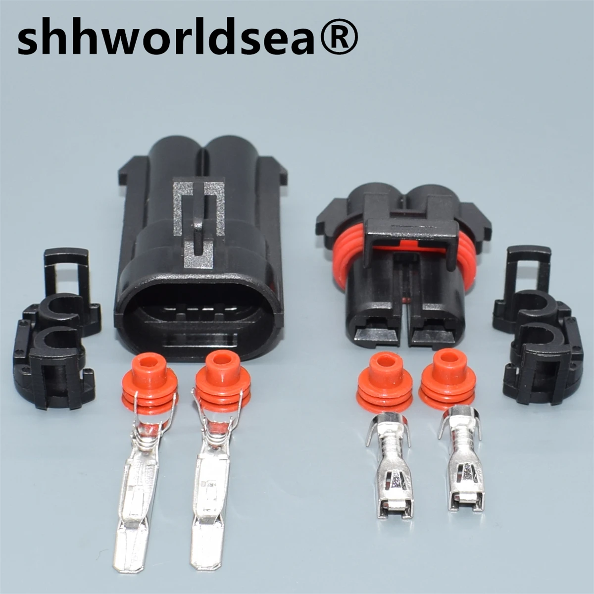 

shhworldsea Auto 2pin plug 12065863 12059897 sensor waterproof wiring harness connector with terminals and seals