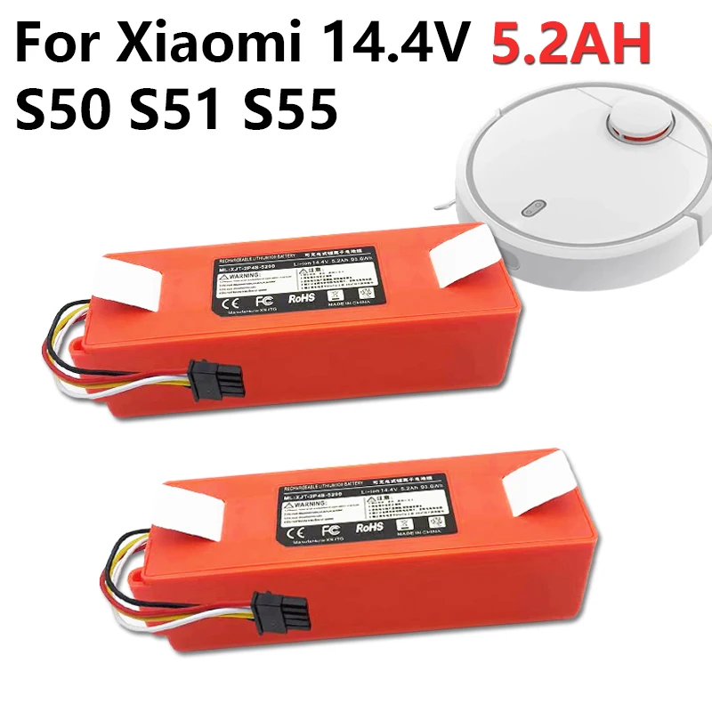 For Xiaomi Roborock S50 S51 S55 T60 E352-00 S502-00 C10 E20 E35 14.4V 5.2AH SC battery vacuum cleaner battery replacement