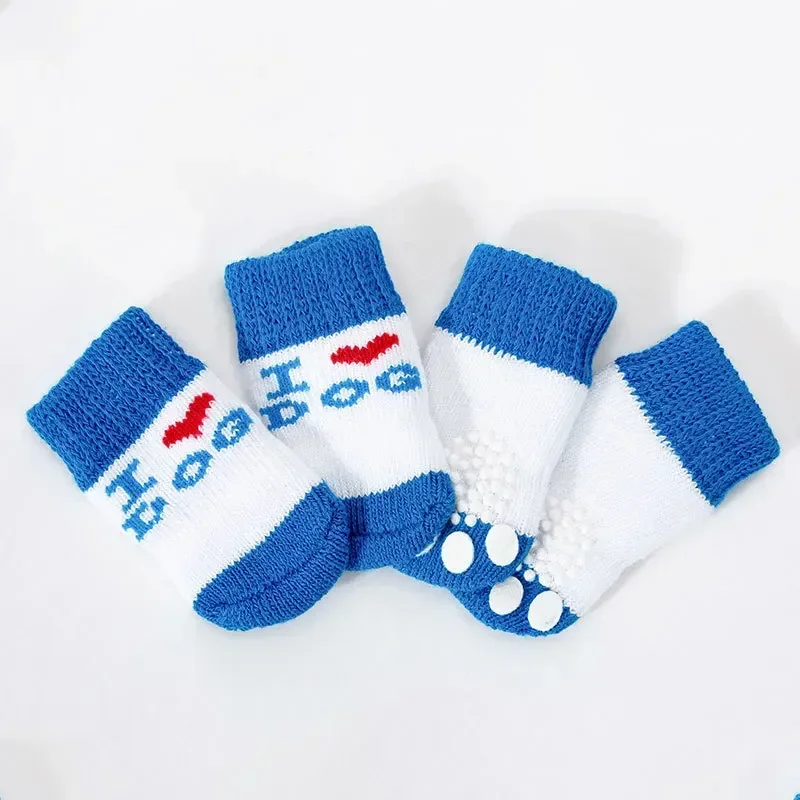 4PCS Small Dog Socks, Foot Covers，Corgi, PoodlePomeranian Foot Covers Indoor Socks Big, Medium