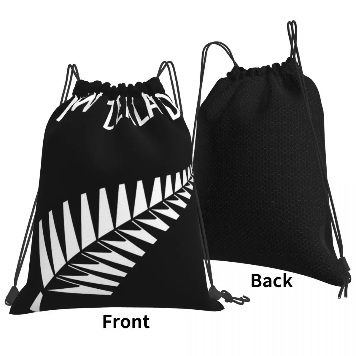 New Zealand Fern Backpacks Fashion Portable Drawstring Bags Drawstring Bundle Pocket Shoes Bag Book Bags For Travel Students